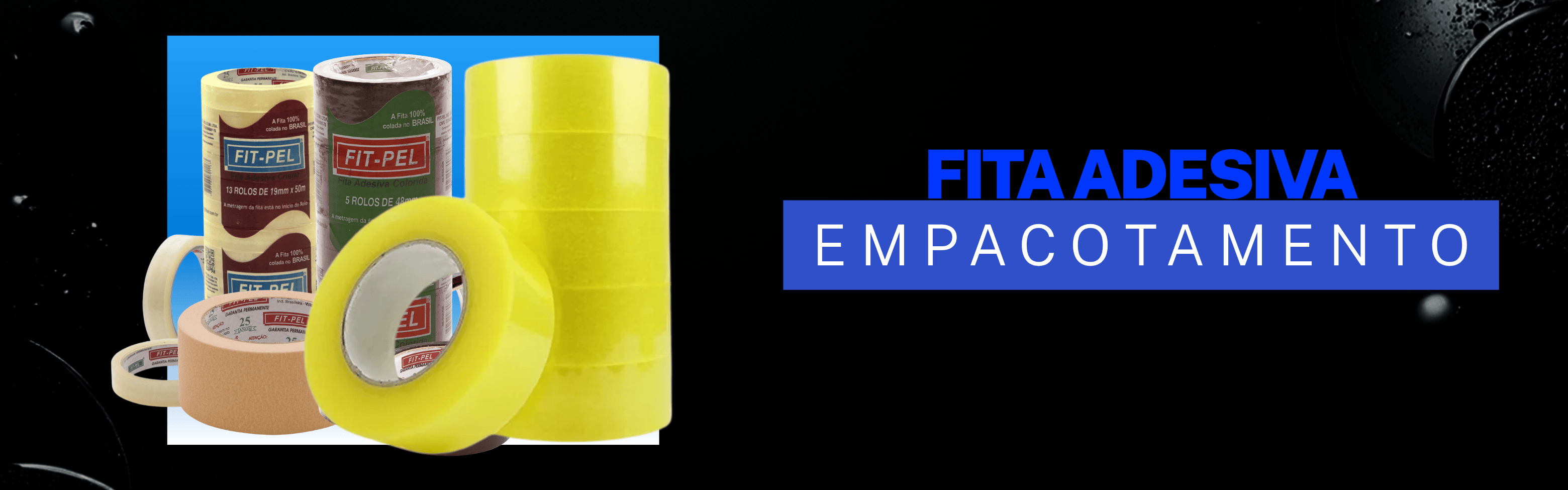 Fita adesiva larga transparente para empacotamento Malhaplast - Pronta entrega no Bom Retiro, SP