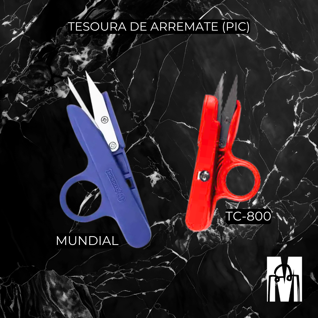 Tesoura para arremate de costura e acabamento 