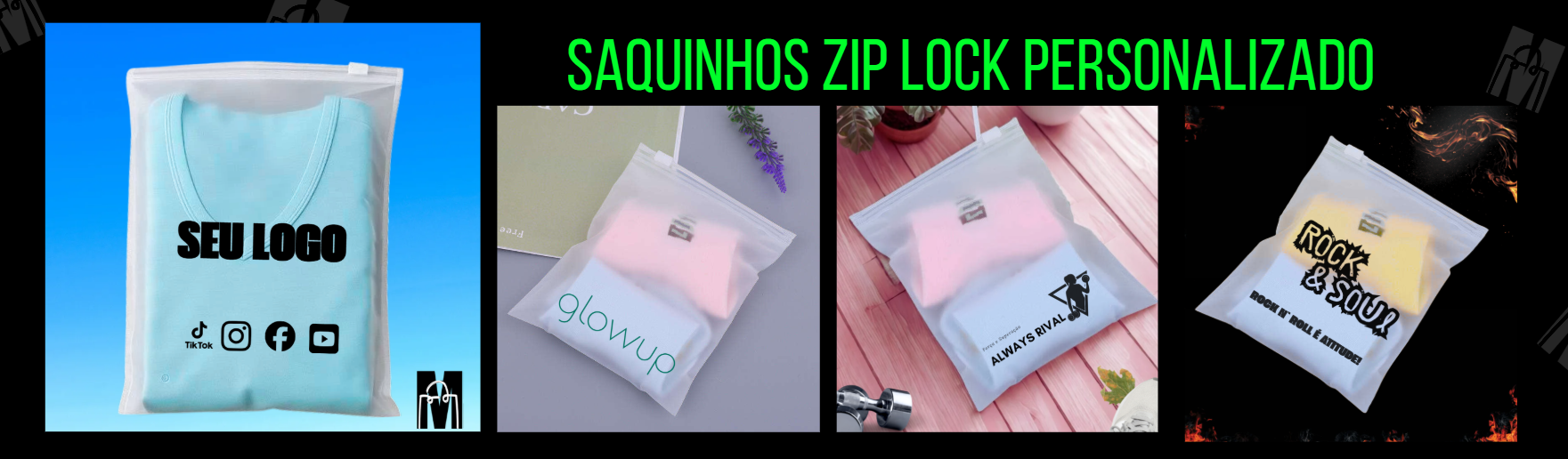 saco zip lock fosco para embalagens